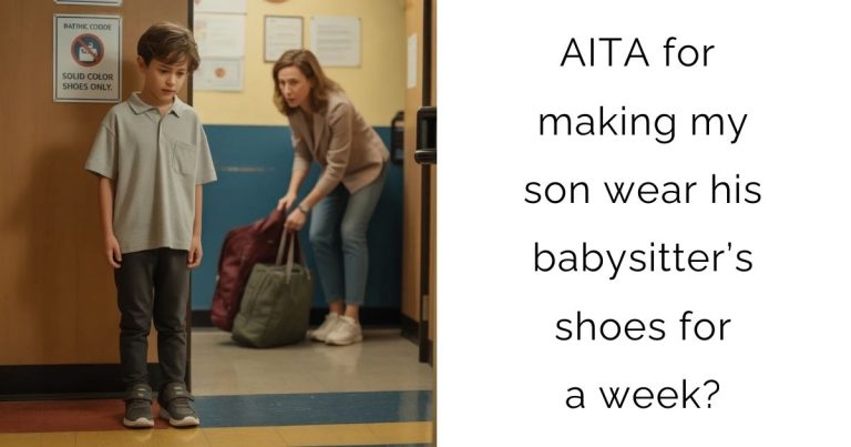 AITA for making my son wear his babysitter’s shoes for a week?