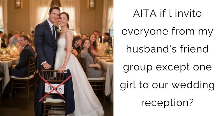 AITA if l invite everyone from my husband’s friend group except one girl to our wedding reception?