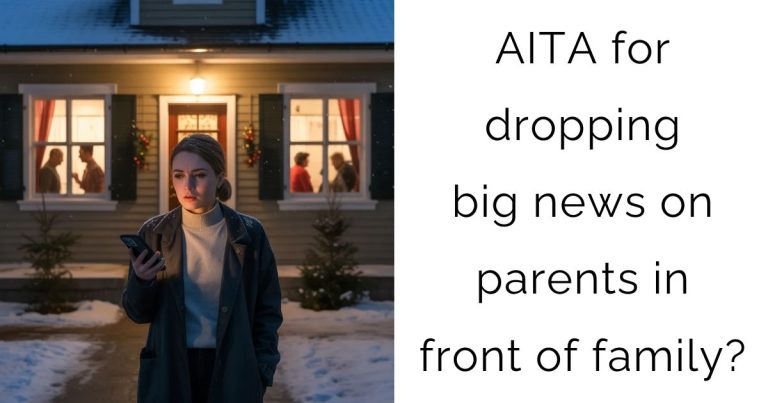 AITA for dropping big news on parents in front of family?