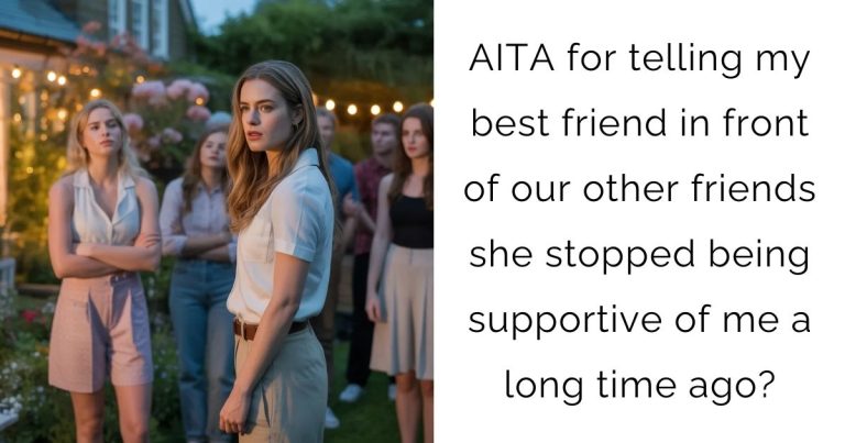AITA for telling my best friend in front of our other friends she stopped being supportive of me a long time ago?