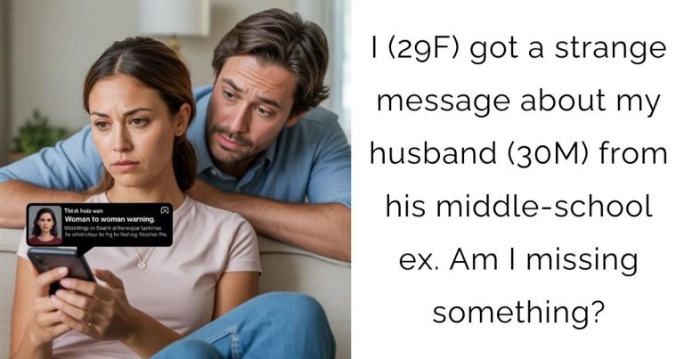 I (29F) got a strange message about my husband (30M) from his middle-school ex. Am I missing something?