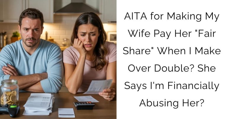 AITA for Making My Wife Pay Her “Fair Share” When I Make Over Double? She Says I’m Financially Abusing Her?