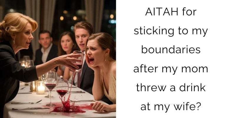 AITAH for sticking to my boundaries after my mom threw a drink at my wife?