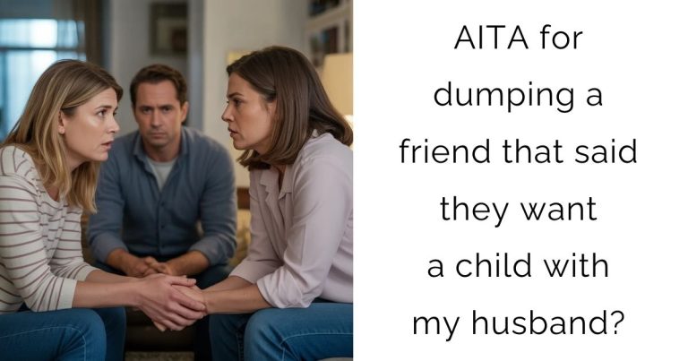 AITA for dumping a friend that said they want a child with my husband?