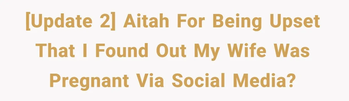 [UPDATE 2] AITAH for being upset that I found out my wife was pregnant via social media?