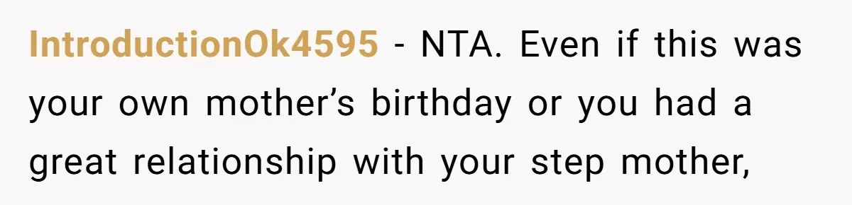 IntroductionOk4595 − NTA. Even if this was your own mother’s birthday or you had a great relationship with your step mother,