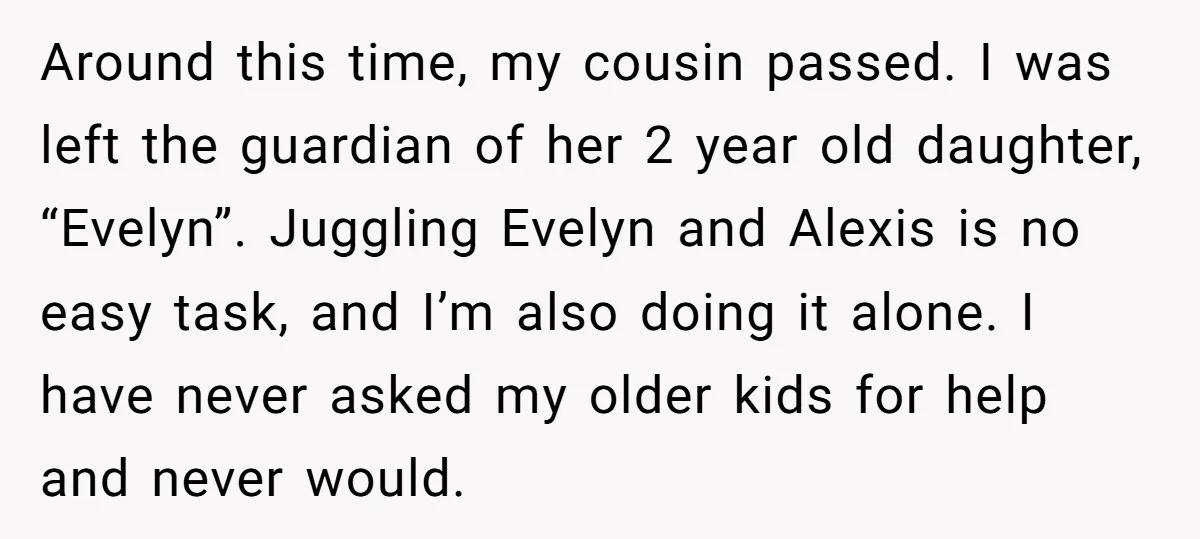 Around this time, my cousin passed. I was left the guardian of her 2 year old daughter, “Evelyn”. Juggling Evelyn and Alexis is no easy task, and I’m also doing...