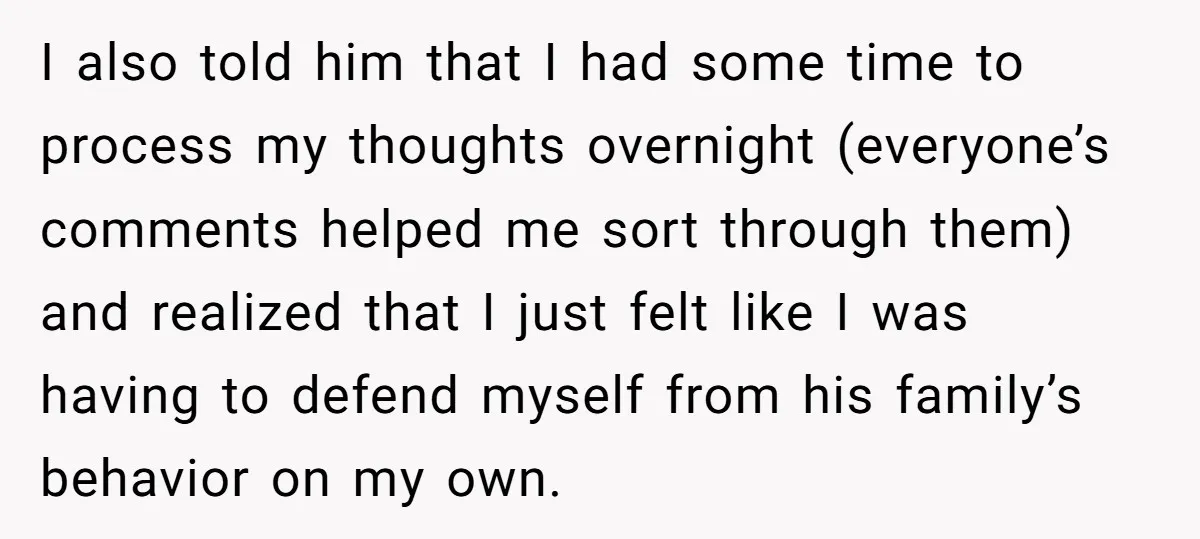 I also told him that I had some time to process my thoughts overnight (everyone’s comments helped me sort through them) and realized that I just felt like I was...