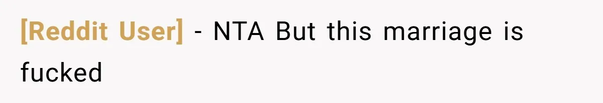 [Reddit User] - NTA But this marriage is fucked