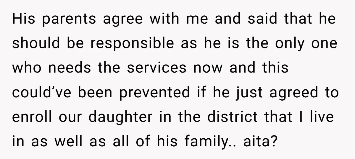 His parents agree with me and said that he should be responsible as he is the only one who needs the services now and this could’ve been prevented if he...