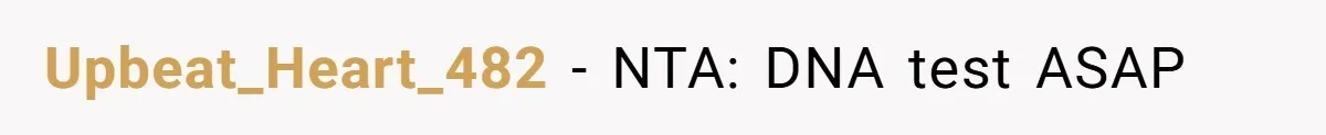 Upbeat_Heart_482 - NTA: DNA test ASAP