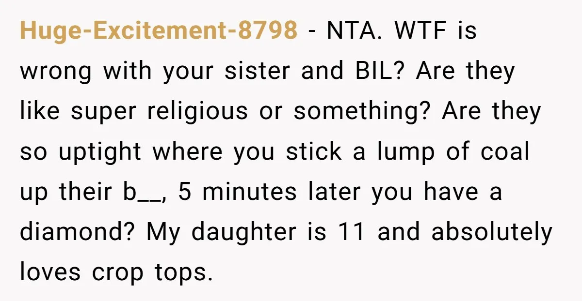 Huge-Excitement-8798 − NTA. WTF is wrong with your sister and BIL? Are they like super religious or something? Are they so uptight where you stick a lump of coal up...