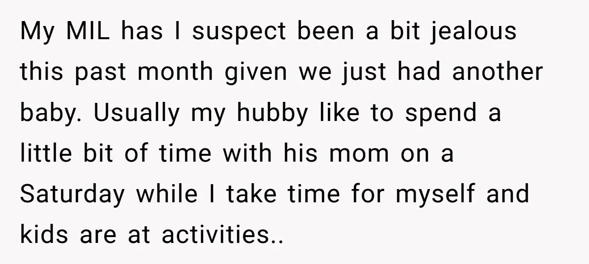 My MIL has I suspect been a bit jealous this past month given we just had another baby. Usually my hubby like to spend a little bit of time with...