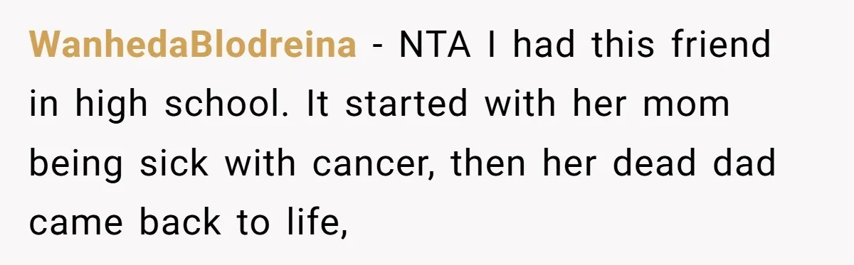WanhedaBlodreina − NTA I had this friend in high school. It started with her mom being sick with cancer, then her dead dad came back to life,