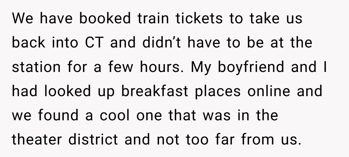 We have booked train tickets to take us back into CT and didn’t have to be at the station for a few hours. My boyfriend and I had looked up...