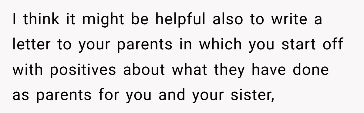I think it might be helpful also to write a letter to your parents in which you start off with positives about what they have done as parents for you...