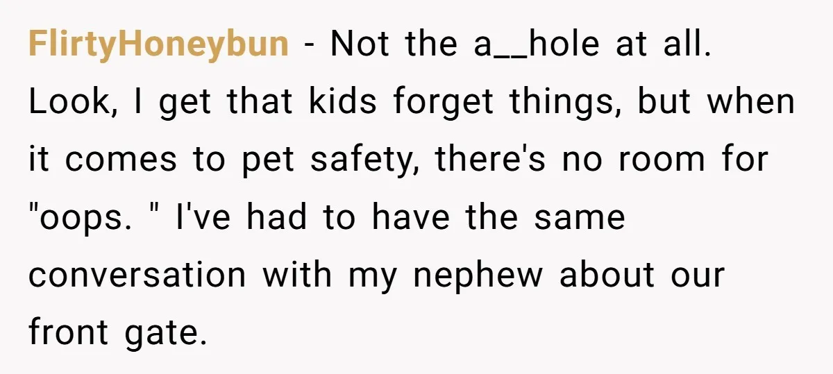 FlirtyHoneybun − Not the a__hole at all. Look, I get that kids forget things, but when it comes to pet safety, there's no room for "oops. " I've had to...