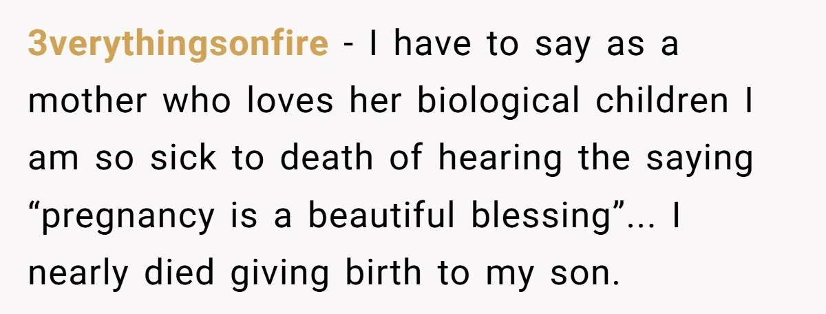 3verythingsonfire - I have to say as a mother who loves her biological children I am so sick to death of hearing the saying “pregnancy is a beautiful blessing”... I...