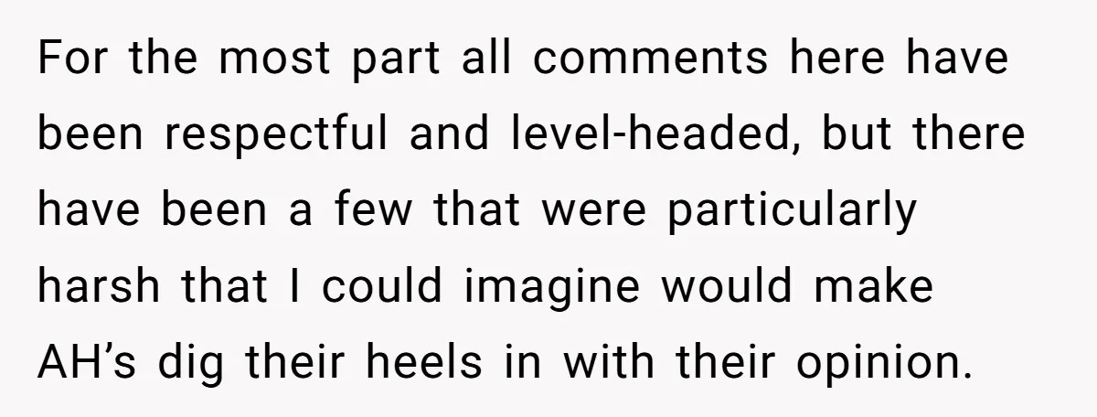 For the most part all comments here have been respectful and level-headed, but there have been a few that were particularly harsh that I could imagine would make AH’s dig...