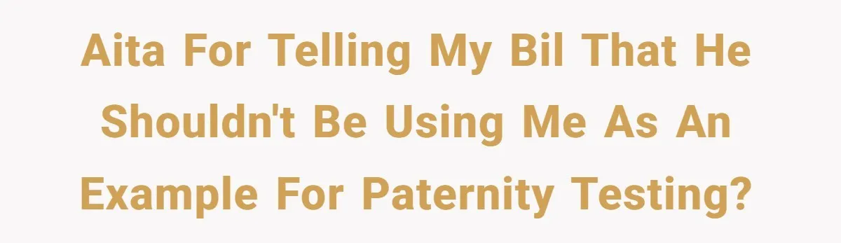 AITA for telling my BIL that he shouldn't be using me as an example for paternity testing?
