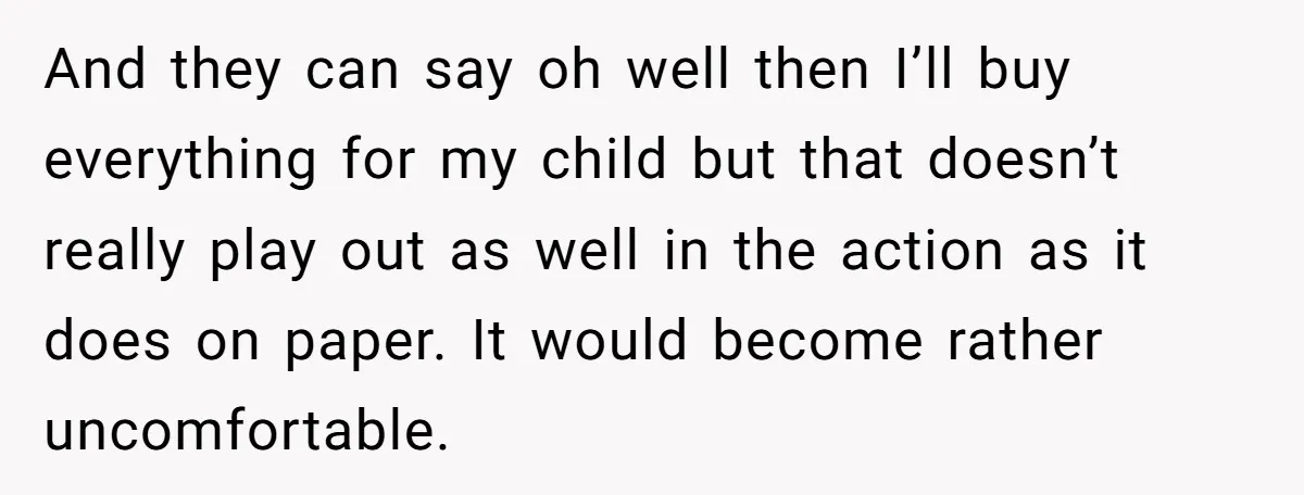 And they can say oh well then I’ll buy everything for my child but that doesn’t really play out as well in the action as it does on paper. It...