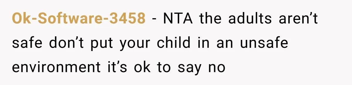 Ok-Software-3458 - NTA the adults aren’t safe don’t put your child in an unsafe environment it’s ok to say no
