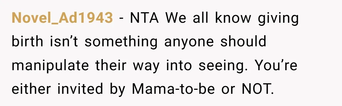 Novel_Ad1943 − NTA We all know giving birth isn’t something anyone should manipulate their way into seeing. You’re either invited by Mama-to-be or NOT.