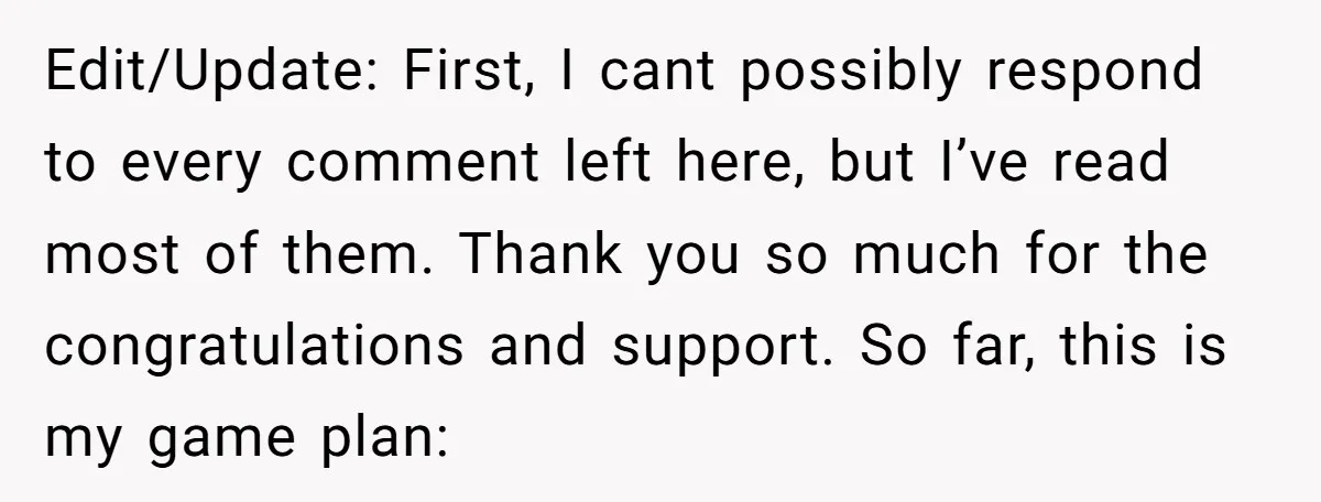 Edit/Update: First, I cant possibly respond to every comment left here, but I’ve read most of them. Thank you so much for the congratulations and support. So far, this is...