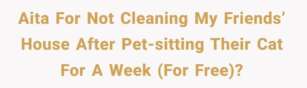 AITA for not cleaning my friends’ house after pet-sitting their cat for a week (for free)?
