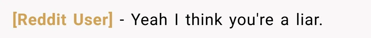 [Reddit User] − Yeah I think you're a liar.
