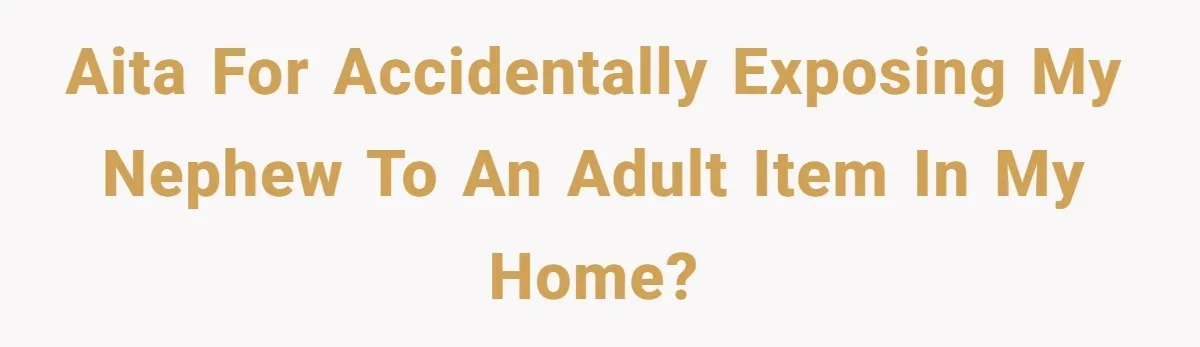 AITA for Accidentally Exposing My Nephew to an Adult Item in My Home?