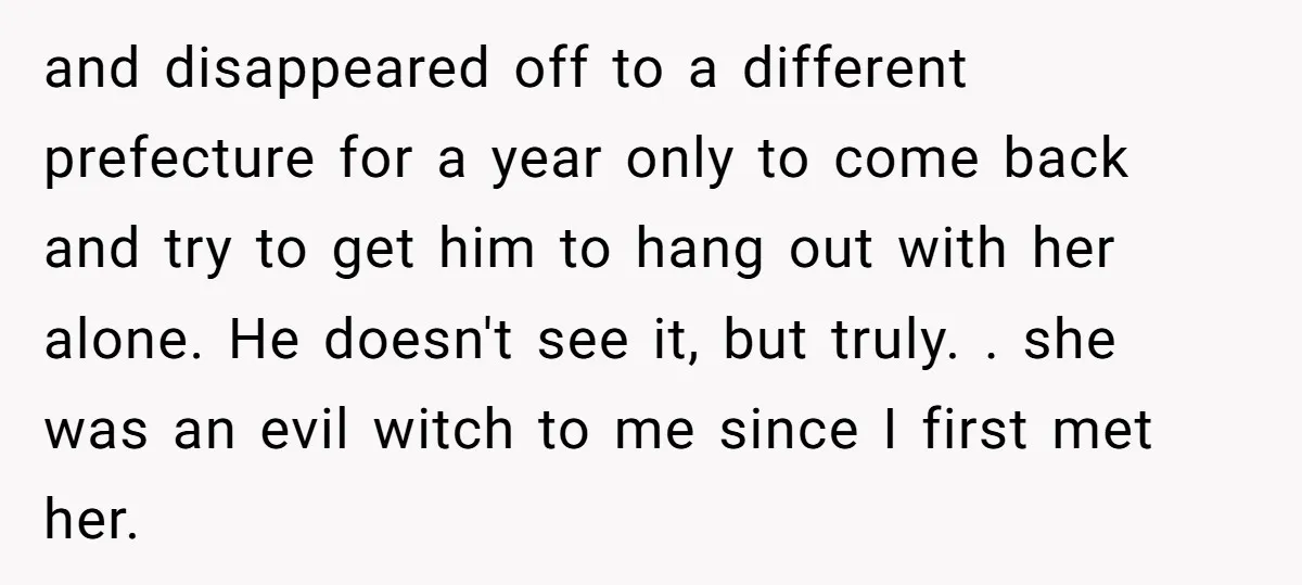 and disappeared off to a different prefecture for a year only to come back and try to get him to hang out with her alone. He doesn't see it, but...