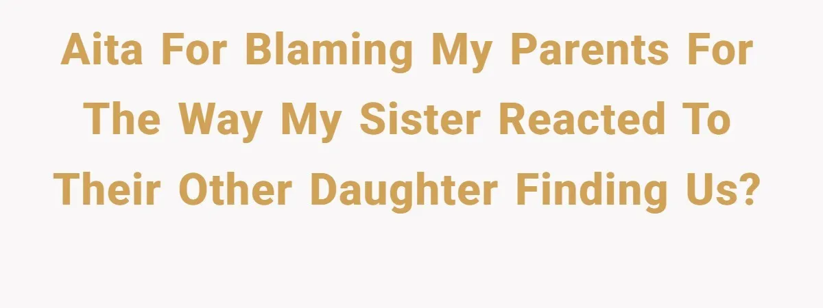 AITA for blaming my parents for the way my sister reacted to their other daughter finding us?