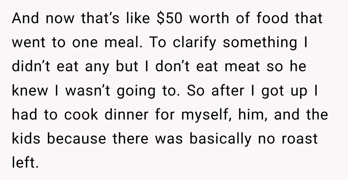 And now that’s like $50 worth of food that went to one meal. To clarify something I didn’t eat any but I don’t eat meat so he knew I wasn’t...
