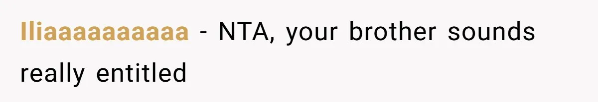 Iliaaaaaaaaaa − NTA, your brother sounds really entitled