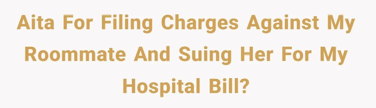 AITA for filing charges against my roommate and suing her for my hospital bill?