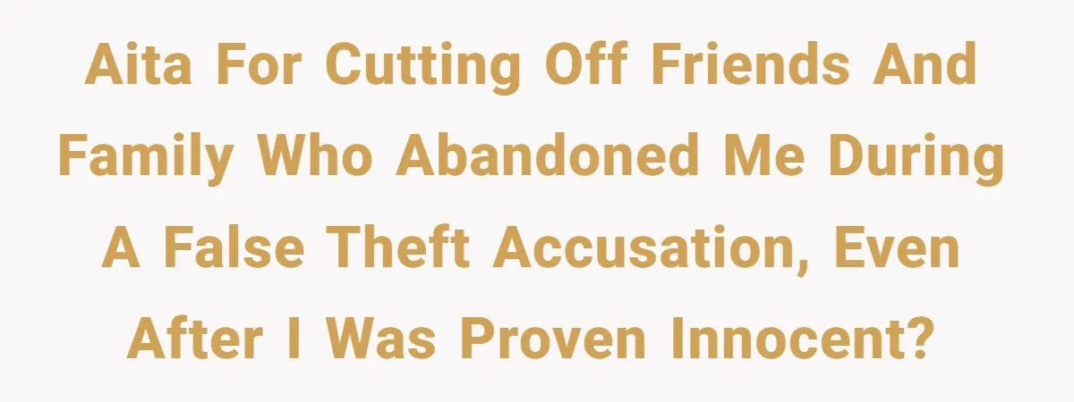 AITA for cutting off friends and family who abandoned me during a false theft accusation, even after I was proven innocent?