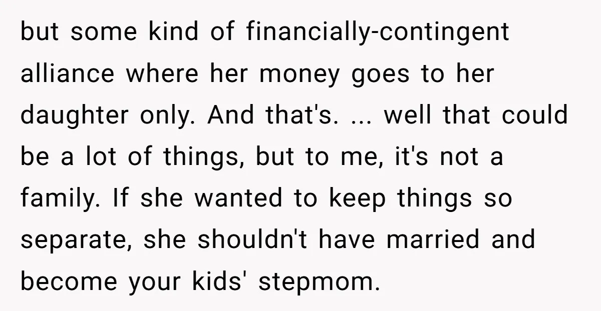 but some kind of financially-contingent alliance where her money goes to her daughter only. And that's. ... well that could be a lot of things, but to me, it's not...