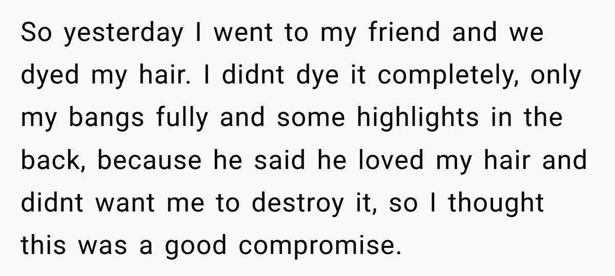 So yesterday I went to my friend and we dyed my hair. I didnt dye it completely, only my bangs fully and some highlights in the back, because he said...