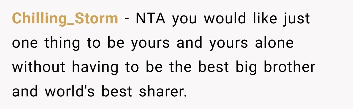 Chilling_Storm − NTA you would like just one thing to be yours and yours alone without having to be the best big brother and world's best sharer.