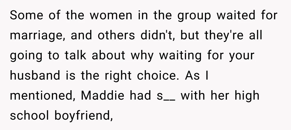 Some of the women in the group waited for marriage, and others didn't, but they're all going to talk about why waiting for your husband is the right choice. As...