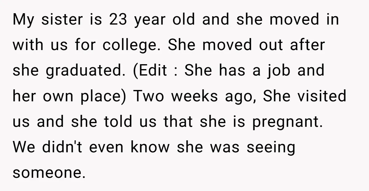 My sister is 23 year old and she moved in with us for college. She moved out after she graduated. (Edit : She has a job and her own place)...