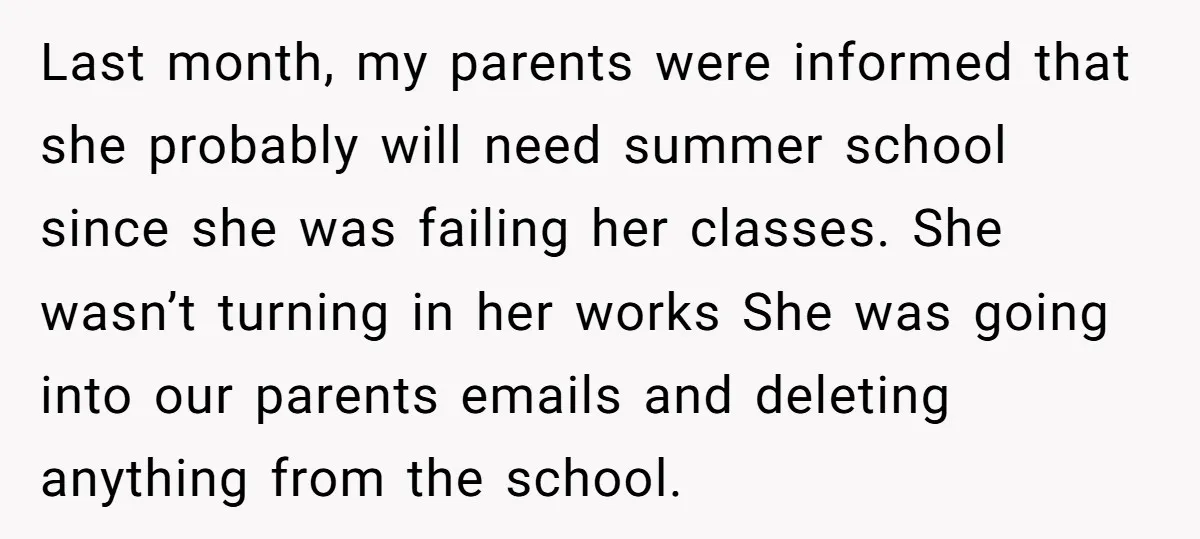 Last month, my parents were informed that she probably will need summer school since she was failing her classes. She wasn’t turning in her works She was going into our...