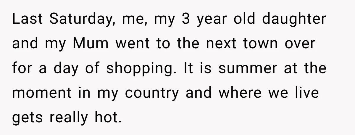Last Saturday, me, my 3 year old daughter and my Mum went to the next town over for a day of shopping. It is summer at the moment in my...