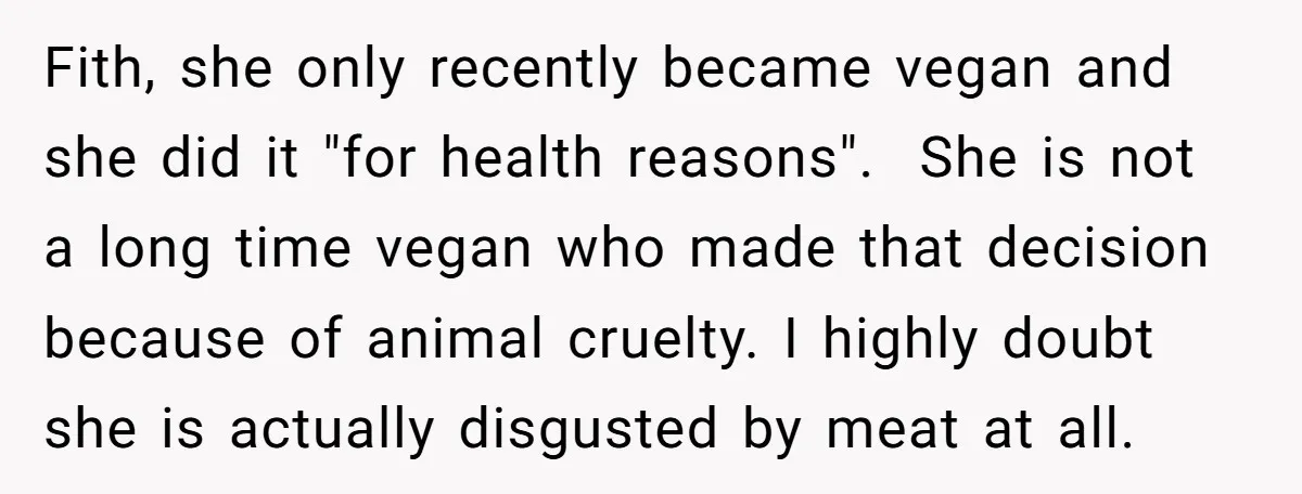 Fith, she only recently became vegan and she did it "for health reasons". She is not a long time vegan who made that decision because of animal cruelty. I highly...
