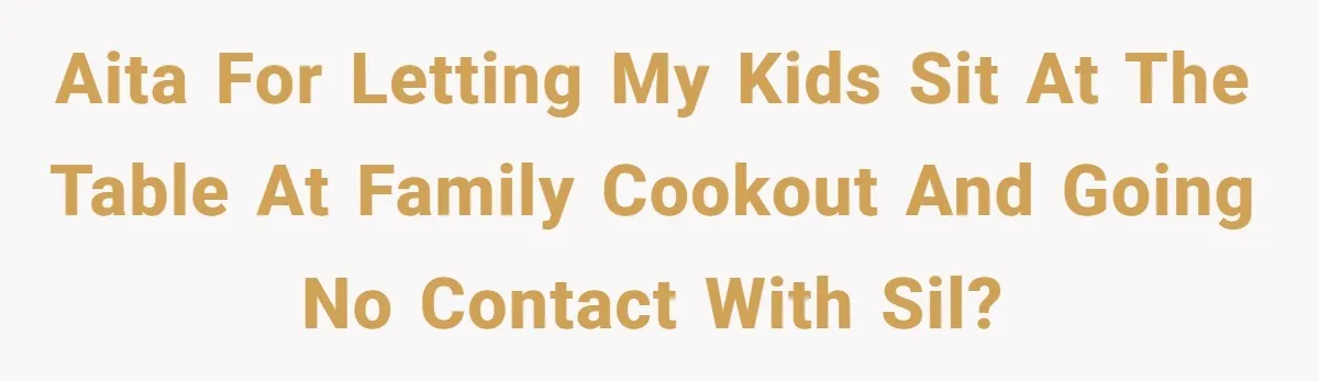AITA for letting my kids sit at the table at family cookout and going no contact with SIL?