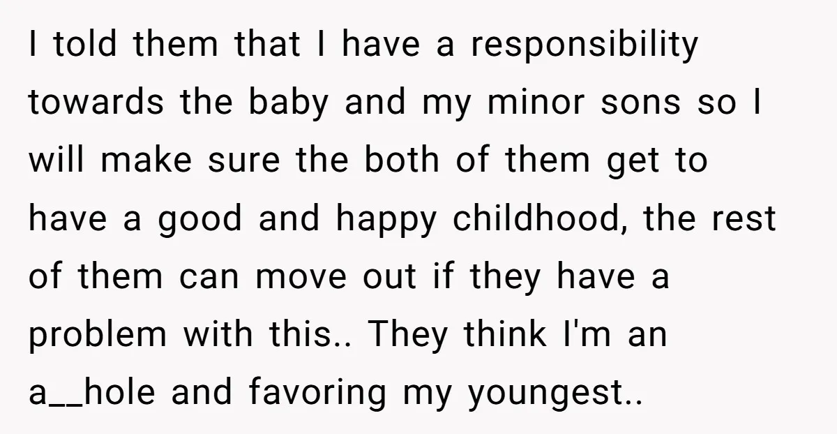 I told them that I have a responsibility towards the baby and my minor sons so I will make sure the both of them get to have a good and...