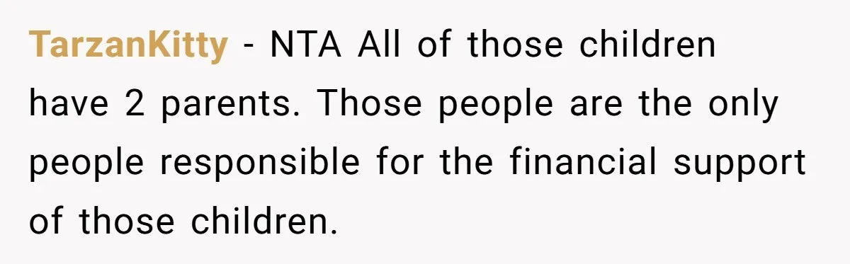 TarzanKitty − NTA All of those children have 2 parents. Those people are the only people responsible for the financial support of those children.
