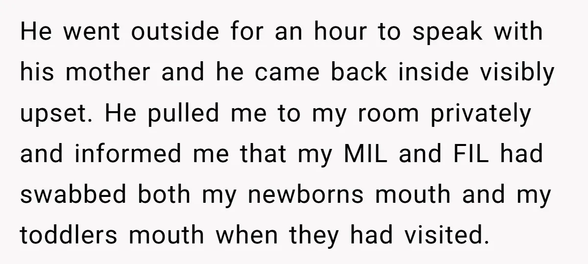 He went outside for an hour to speak with his mother and he came back inside visibly upset. He pulled me to my room privately and informed me that my...