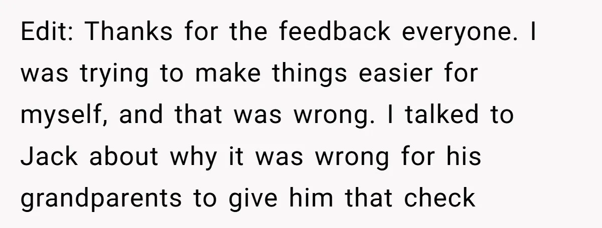 Edit: Thanks for the feedback everyone. I was trying to make things easier for myself, and that was wrong. I talked to Jack about why it was wrong for his...